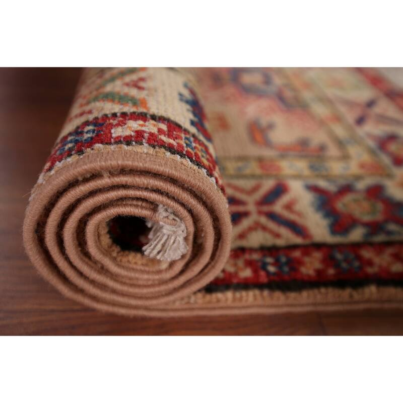 Kazak Accent Rug Hand-Knotted Traditional / Geometric Wool Carpet - 2'0" x 3'2"