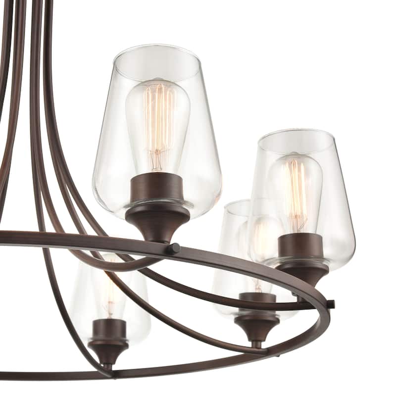 Millennium Lighting Ashford 8 Light Chandelier in Multiple Finishes with Clear Glass Shades