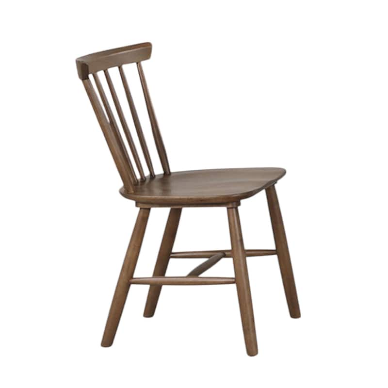 Set of 2 Wooden Dining Chairs with Spindle Backrest