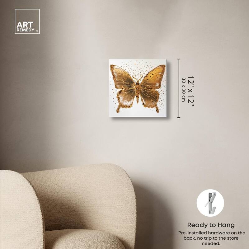 Lemon Glow Wings Canvas by Art Remedy, Gallery Wrapped