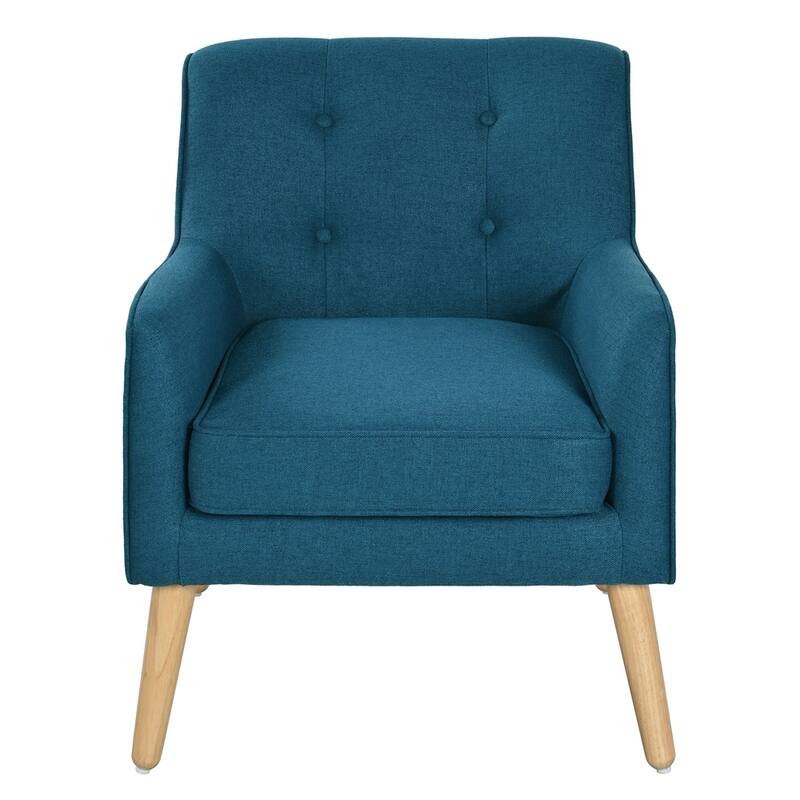 ufted Fabric Accent Chair with Solid Wood Legs