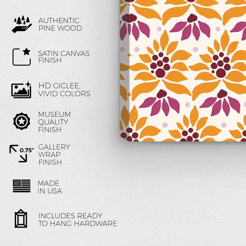 Wynwood Studio Canvas Abstract All sold out florals Orange and Apricot Modern & Contemporary Wall Art Canvas Print