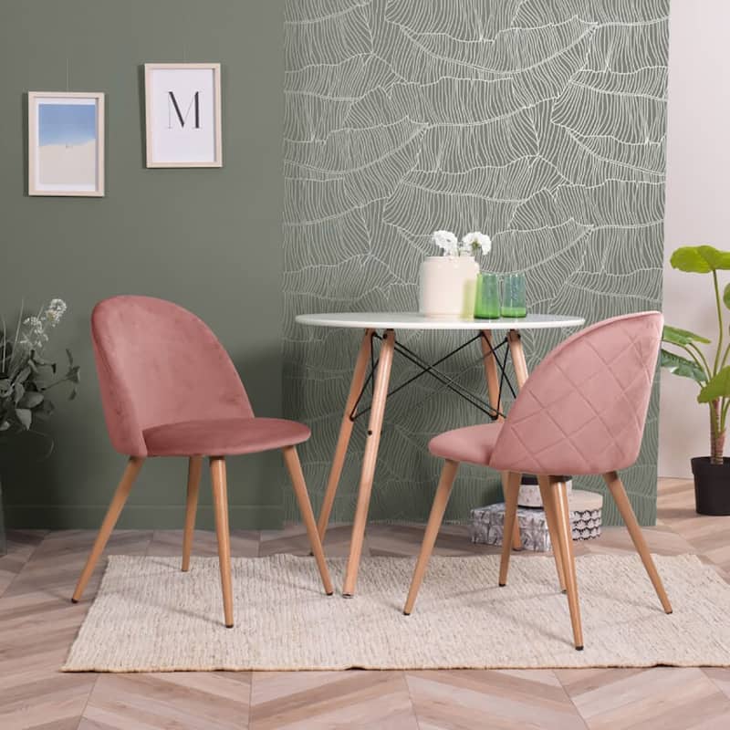 HomyLin Modern Upholstered Fabric Dining Chair Mid Back Armless