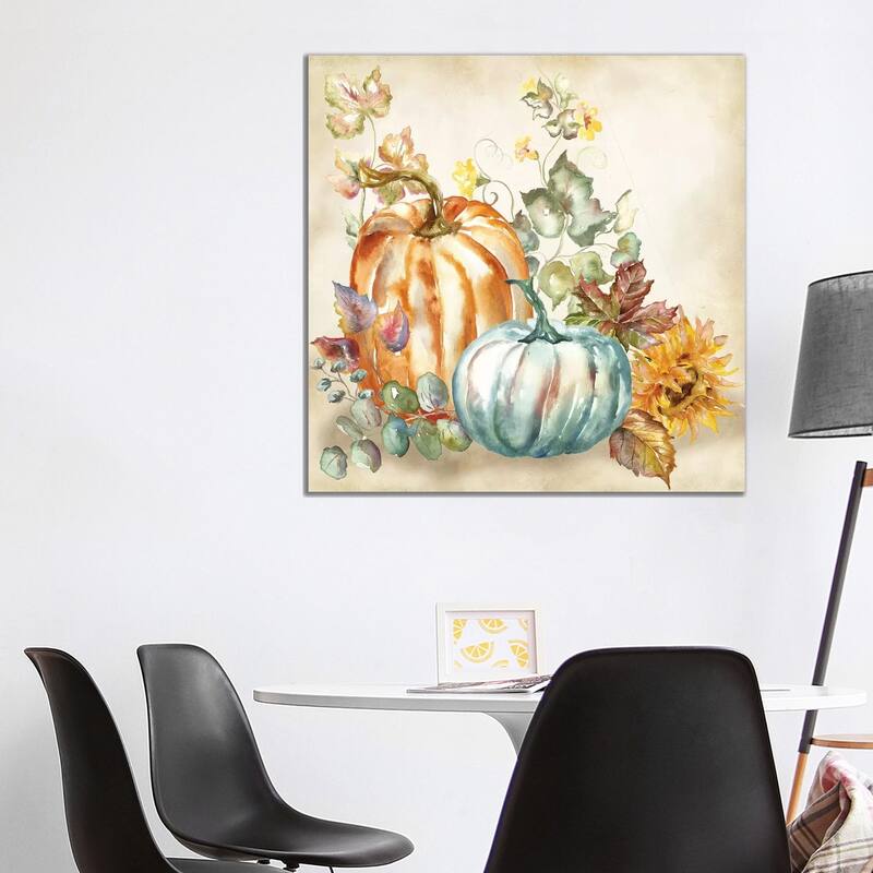 iCanvas "Watercolor Harvest Pumpkin I" by Tre Sorelle Studios Canvas Print - 37x37x1.5