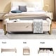 preview thumbnail 6 of 10, 66" Storage Bench for Bedroom End of Bed with Double Lids and Gold Legs