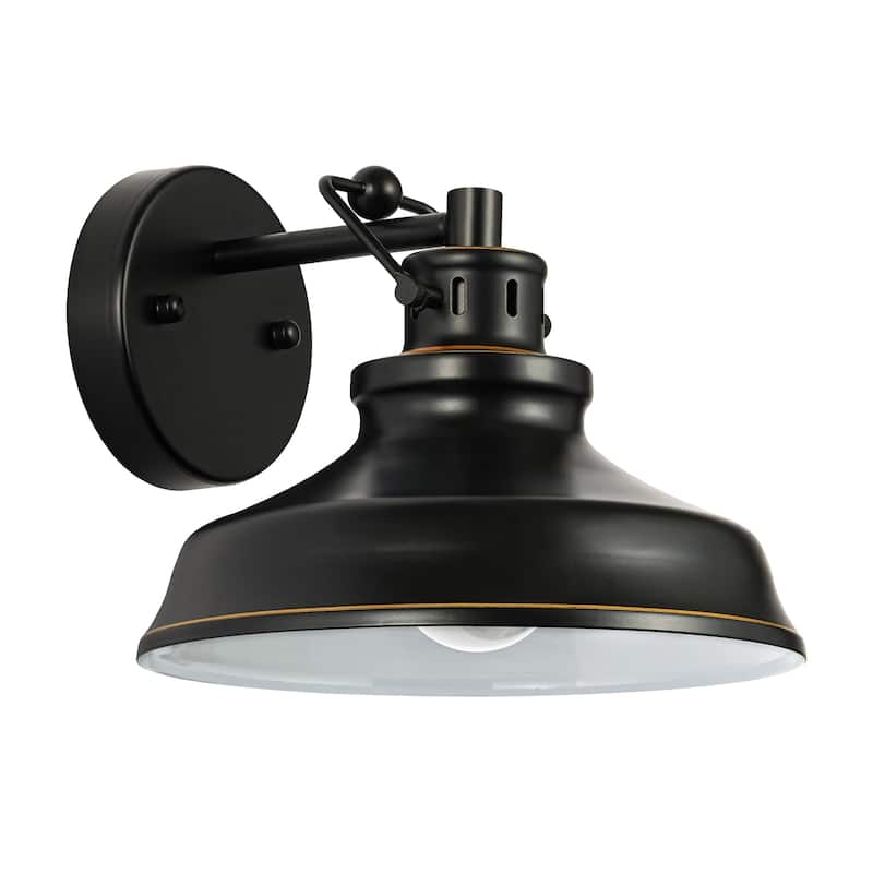 1-Light Industrial Retro Iron Black Wall Light for Bedroom Hallway - 1 Light