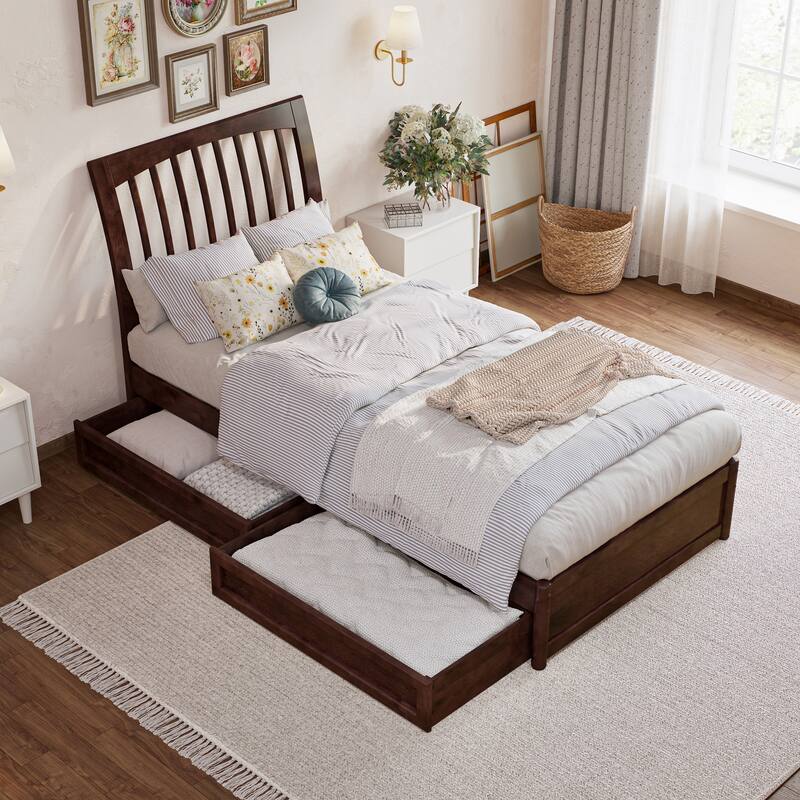 Roslyn Platform Bed with Panel Footboard and Storage Drawers