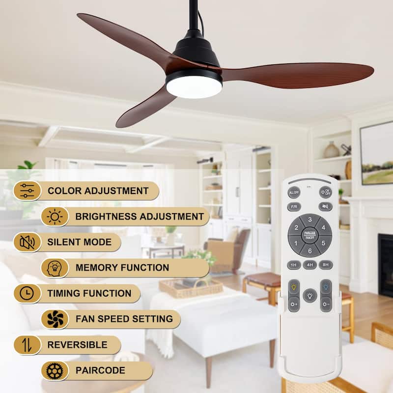 Cusp Barn 42" Outdoor Ceiling Fan with Light and Smart APP Remote Control, 6-Speed DC Motor Plug-in Hanging Fans with Cord