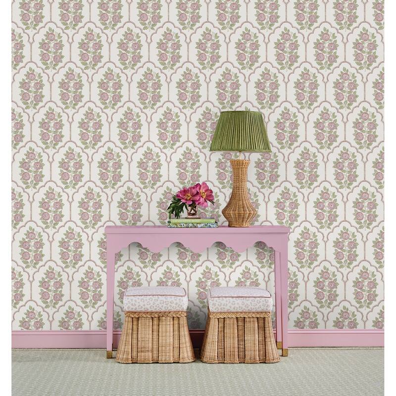 Society Social Floral Bazaar Rose Water Peel and Stick Wallpaper