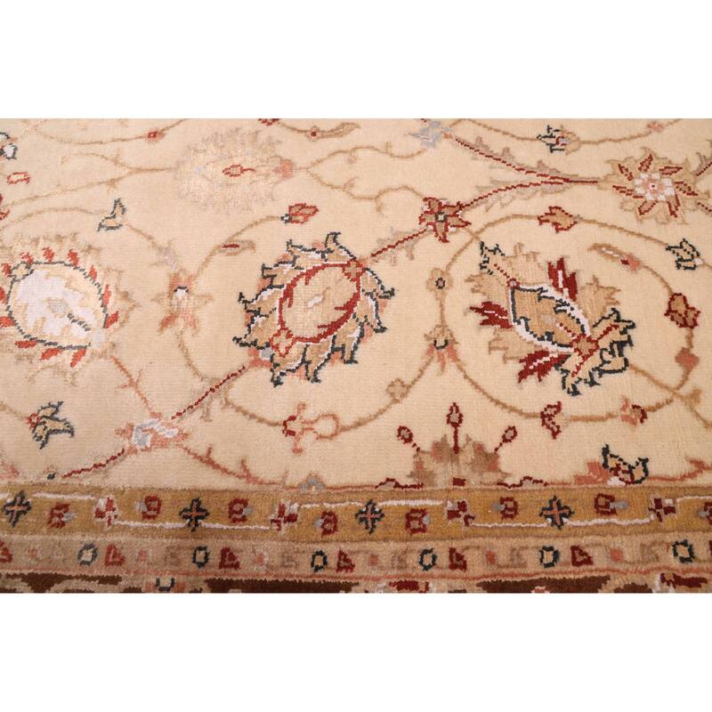 ECARPETGALLERY Hand-knotted Mirzapur Beige Silk, Wool Rug - 5'3 x 7'8