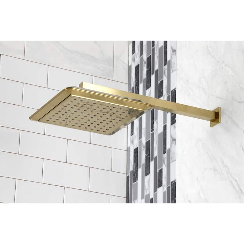 Kingston Brass Claremont 9-5/8 Inch Square Shower Head with Shower Arm