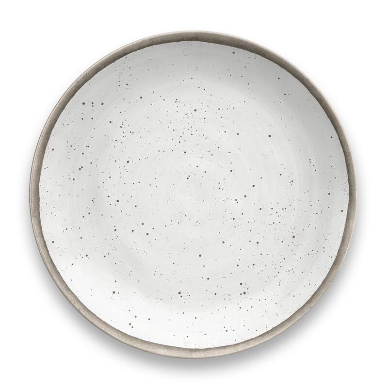 Abode Homewares Retreat Pottery Merge Bamboo Dinner Plate - White - 10.5" - Set of 6