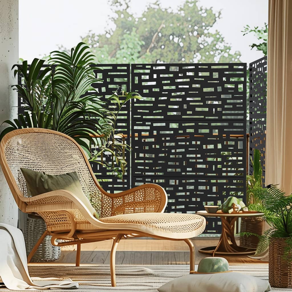 Outdoor Privacy Screen Metal Privacy Screen Panel Free Standing - 72*47