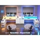 preview thumbnail 10 of 36, 67" L Gaming Shaped Desk Storage Shelves Power Outlet 2 Drawers