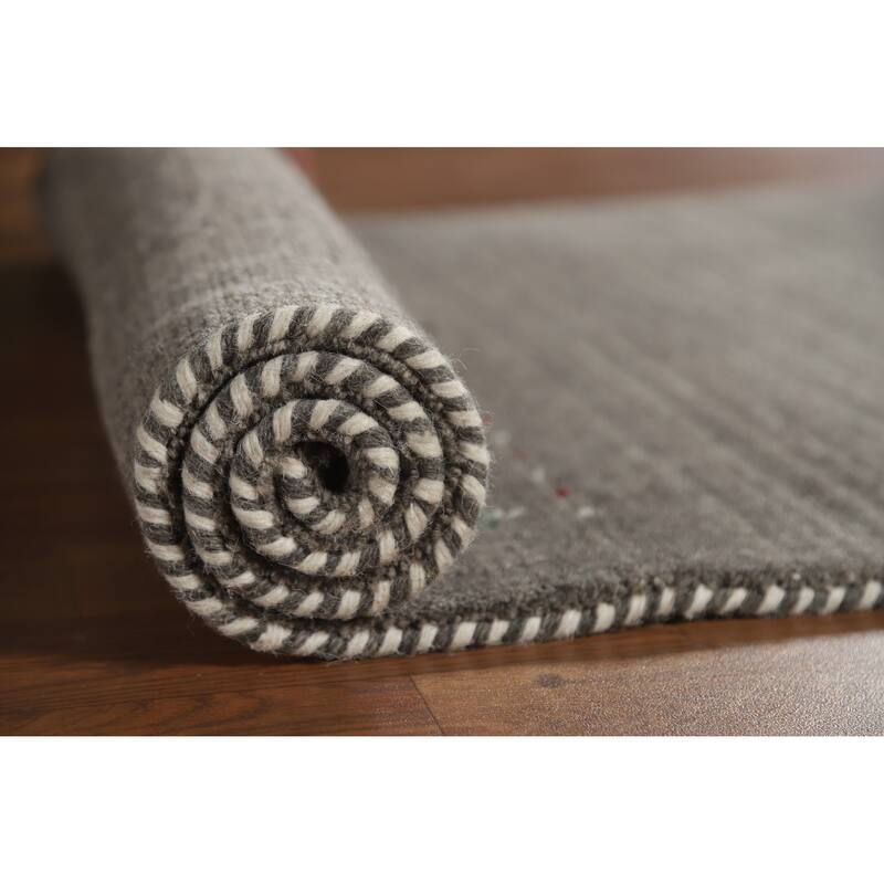 Gray Tribal Gabbeh Indian Runner Rug Handmade Wool Carpet - 2'6" x 9'6"