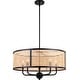 preview thumbnail 1 of 9, Vaxcel Lighting P0395 Berens 5 Light 24" Wide Rattan Cane Drum Matte Black