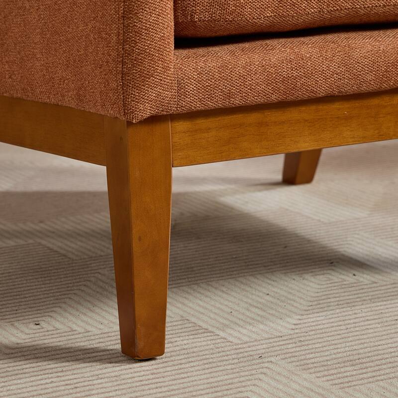 26.18" Wide Modern Accent Chair, High Back Reading Chair ,Upholstered Armchair Club Chair with Wood Legs for Living Room,Bedroom