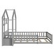 preview thumbnail 9 of 25, Twin Size House-Style Headboard Floor Bed with Fence Guardrails without cushion