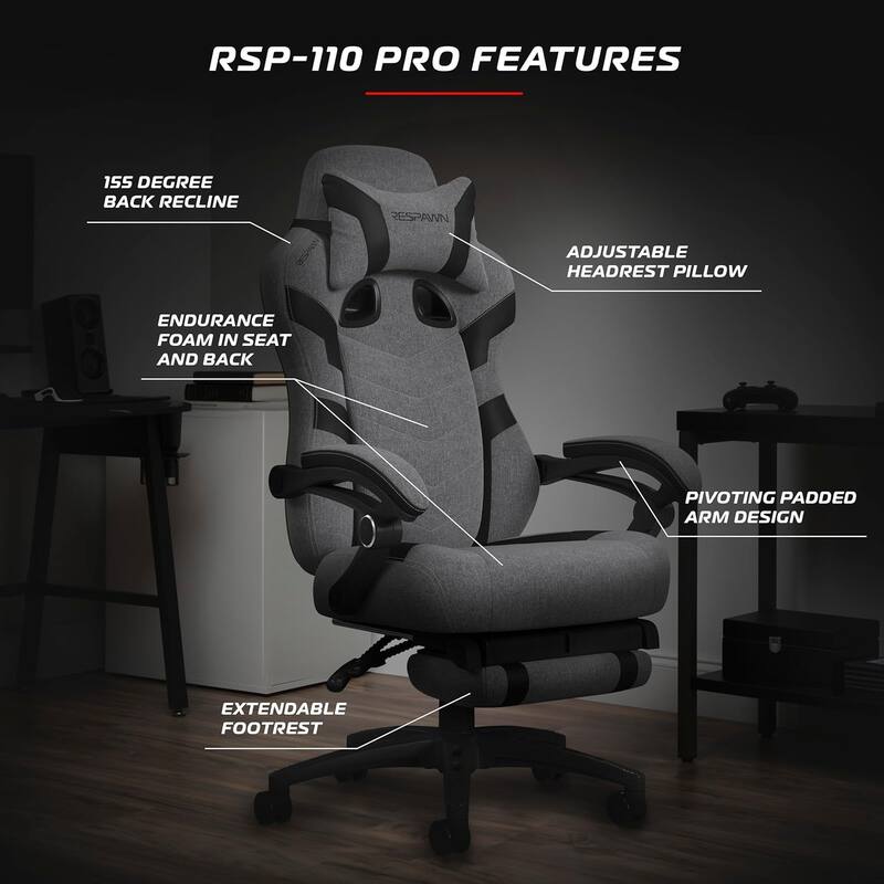 RESPAWN 110 Pro Gaming Chair - Gaming Chair with Footrest, Ergonomic Computer Desk Chair