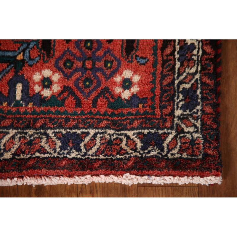 Geometric Shiraz Persian Square Area Rug Handmade Wool Carpet - 2'8"x 3'5"