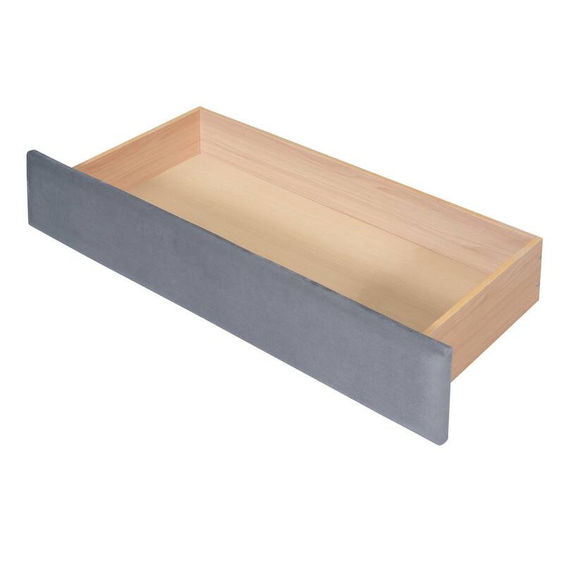 Twin Velvet Upholstered Daybed w/ Storage Armrests, USB Port, 2 Drawers