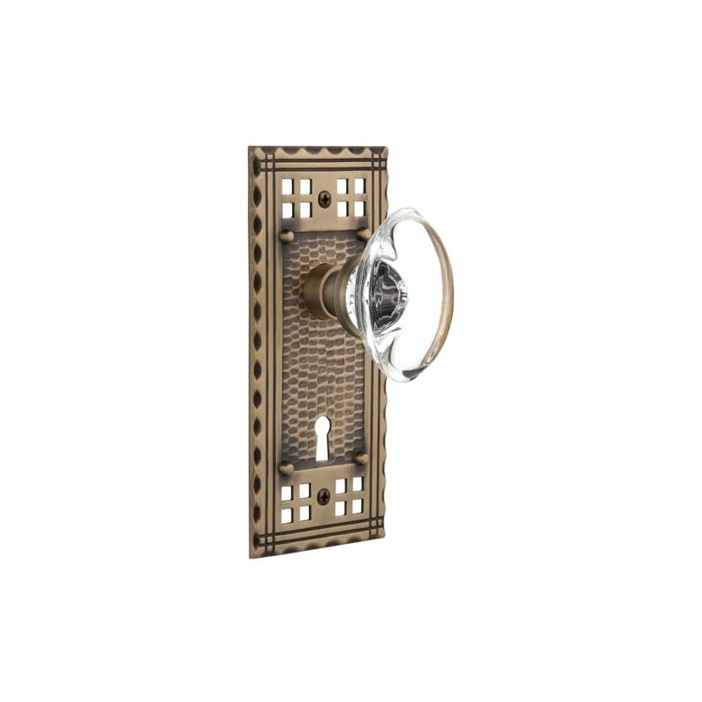 Nostalgic Warehouse Vintage Oval Clear Crystal Passage Door Knob Set