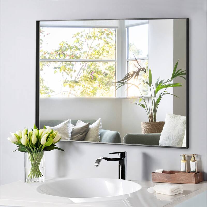 Modern Rectangle Framed Bathroom Vanity Mirror Accent Wall Mirror