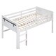 preview thumbnail 7 of 6, White Wood Loft Bed with Hanging Clothes Racks