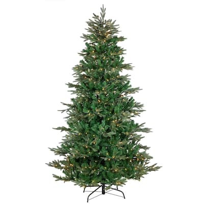 9' Pre-Lit Hudson Fir Artificial Christmas Tree Warm White LED Lights