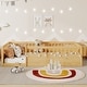 preview thumbnail 1 of 10, Twin Size Toddler Floor Bed Fence Bed with Guardrails, Natural Natural - Twin