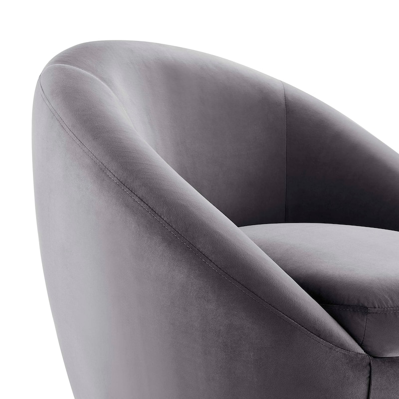 Buttercup Performance Velvet Performance Velvet Swivel Chair - Black Gray