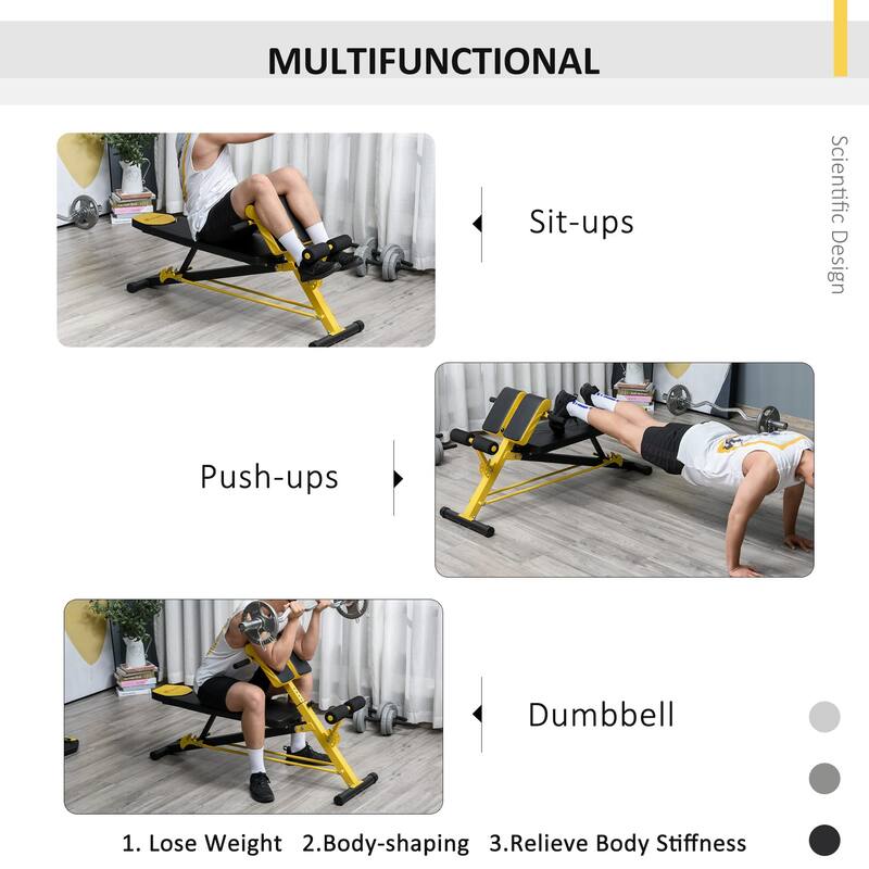 Soozier Adjustable Workout Bench Sit-Up Bench with 2 Decline Angles