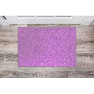 Pink Striped Leopard Floor Mat