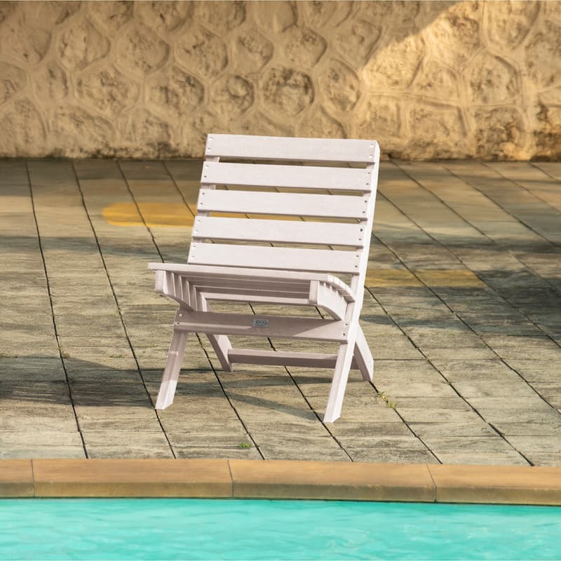 Versailles Fully Assembed All-Weather HDPE Outdoor Folding Patio Chair - Ivory