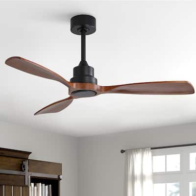 Sofucor 48"Ceiling Fan without Light, Solid Wood Blades for Living Room, Bedroom