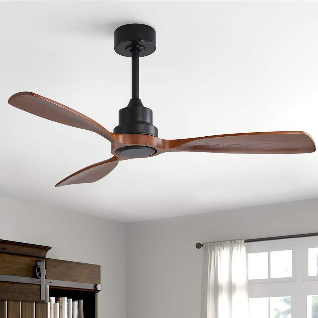 Sofucor 48"Ceiling Fan without Light, Solid Wood Blades for Living Room, Bedroom