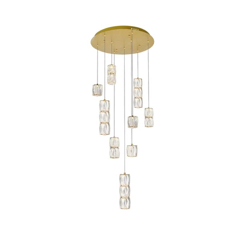 Silver Orchid Dove Gold LED Pendant - 20"W X 9.2"H