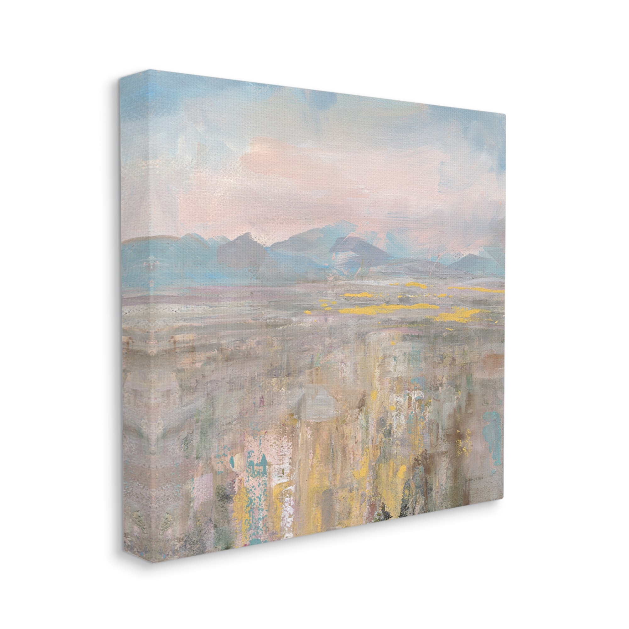 Stupell Industries Abstract Mountain Landscape Soft Blue Brown Pink Canvas Wall Art Overstock 32547660