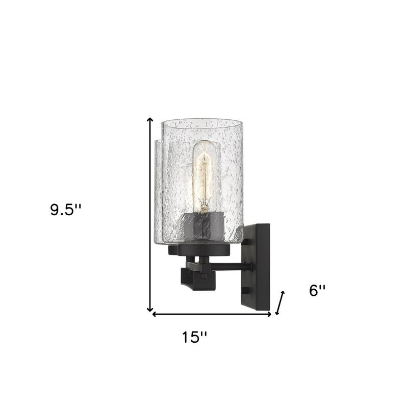 Modern Flush Mount Wall Light Fixture with Clear Bubble Glass Shade and LED Compatible for Bedroom