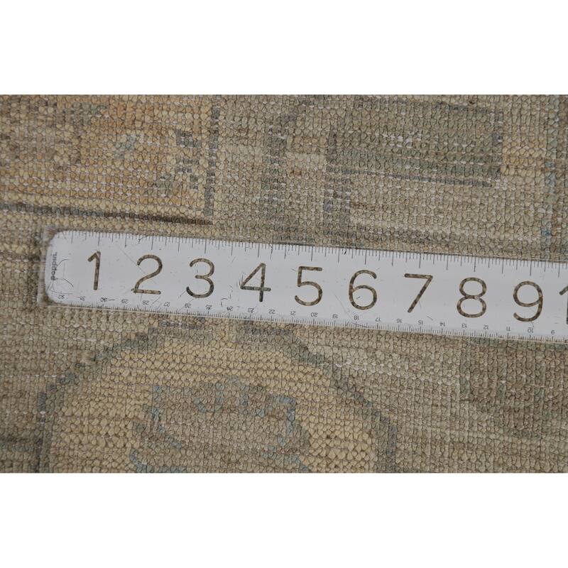 Brown Floral Oushak Turkish Area Rug Hand-Knotted Wool Carpet - 8'1"x 9'10"