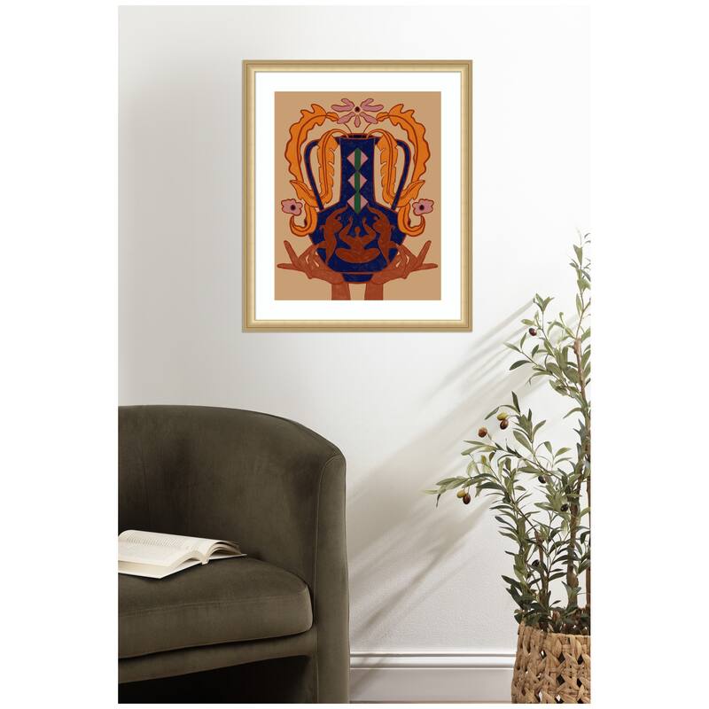 Kate and Laurel Vessel Collection Blossom by Arty Guava Framed Wall Art Print