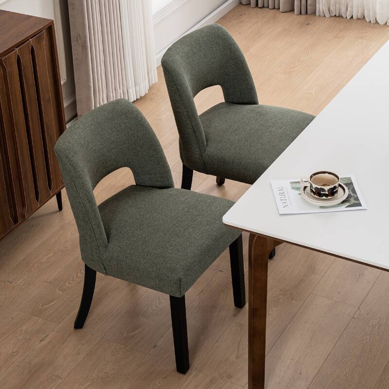 Set of 2/4/6 Modern Fabric Upholstered Dining Room Chair Kitchen Chairs with Wood legs