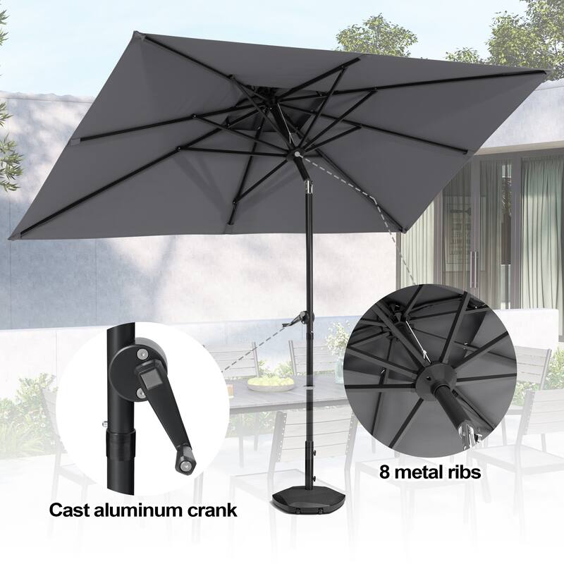 Pellebant 9 x 5 Ft Outdoor Double Top Market Umbrella