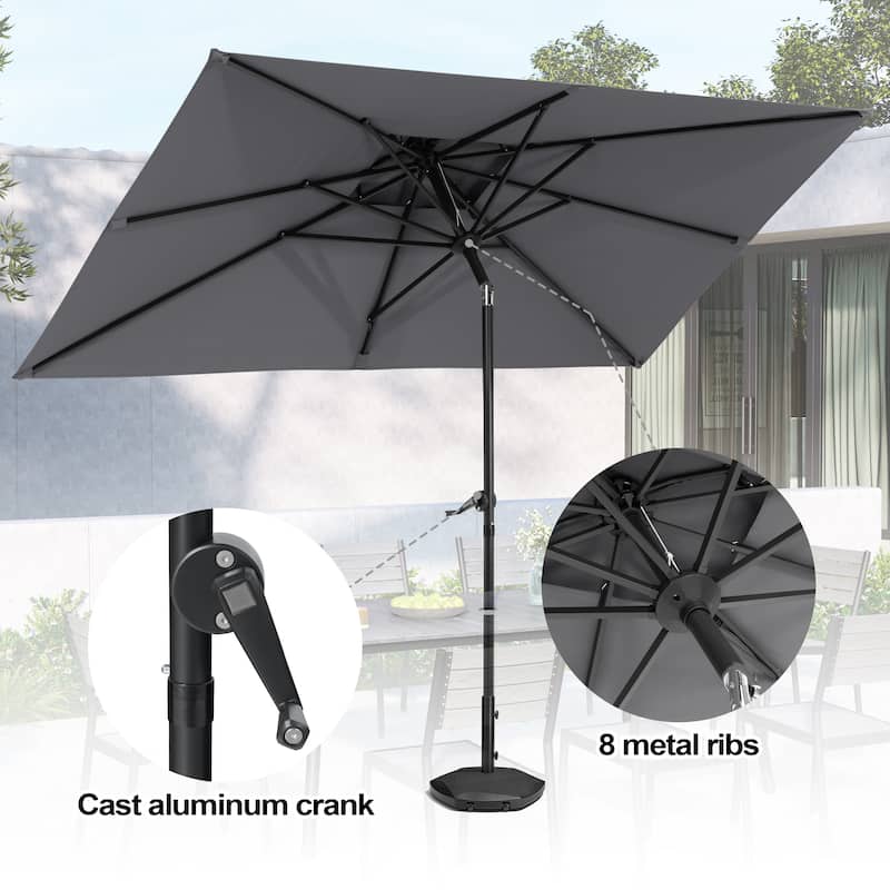 Pellebant Outdoor 10 x 6.5 Ft Market Umbrella with Double Top