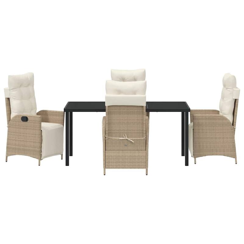 vidaXL Garden Dining Set with Cushion Poly Rattan