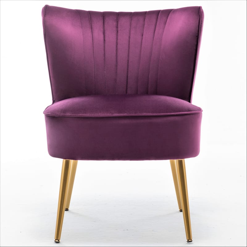 Sauter 23.2" Wide Mid-Century Modern Microfiber Accent Chair with Metal Leg