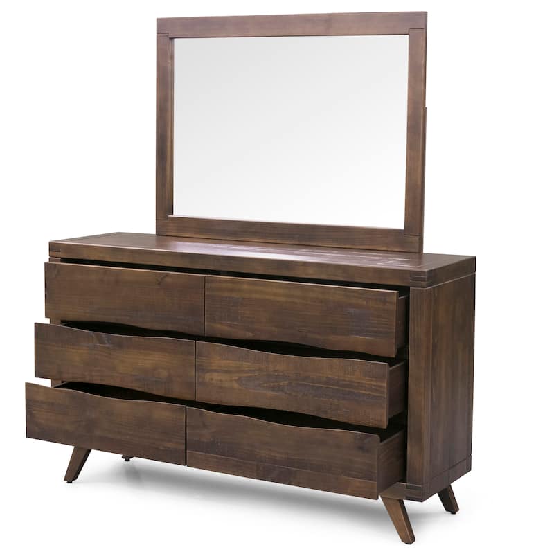 Steve Silver Panola Distressed Cocoa Dresser and Mirror