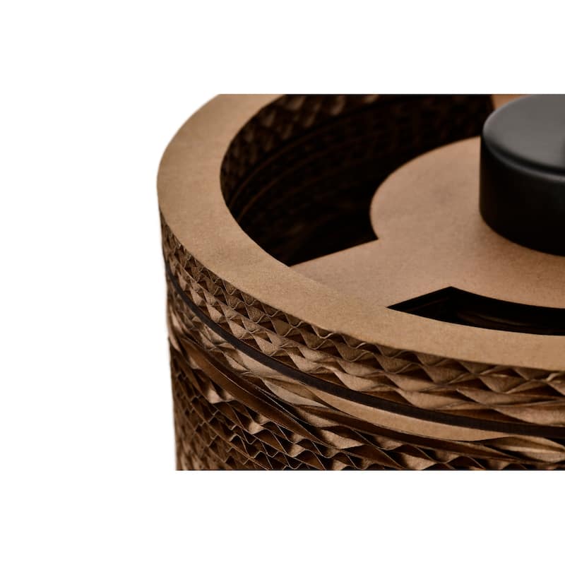 1-light Brown Natural Pendant Light With Nordic Style Cylinder Cardboard Shade For Dining Table