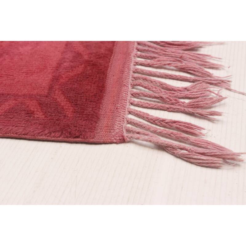 ECARPETGALLERY Hand-knotted Color Transition Pink Wool Rug - 6'2 x 9'9