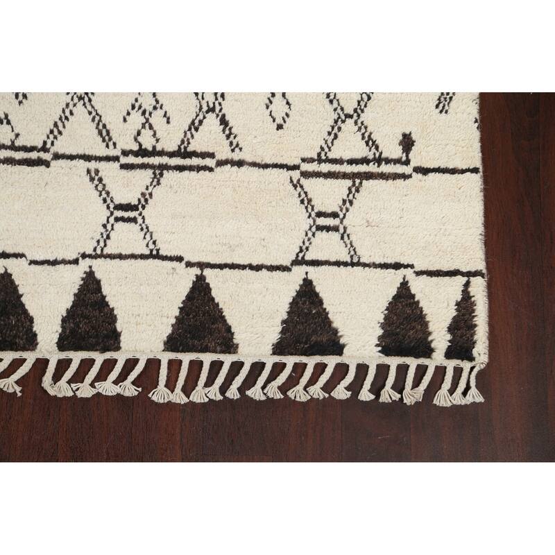 Tribal Vegetable Dye Moroccan Berber Oriental Wool Area Rug Handmade - 5'7" x 9'0"